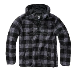 Brandit Teddyfleece Pullover Worker schwarz/grau