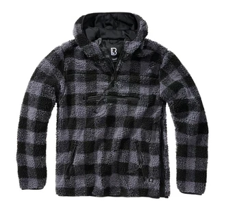 Brandit Teddyfleece Pullover Worker schwarz/grau