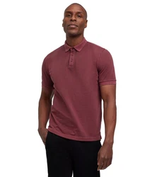 FALKE Poloshirt Garment Dye-Technik Dunkelrot/Bordeaux
