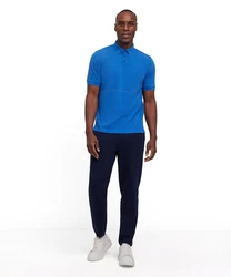 FALKE Poloshirt Garment Dye-Technik Dunkelblau/Blau