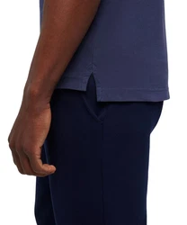 FALKE Poloshirt Garment Dye-Technik Dunkelblau/Blau