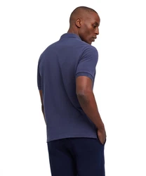 FALKE Poloshirt Garment Dye-Technik Dunkelblau/Blau