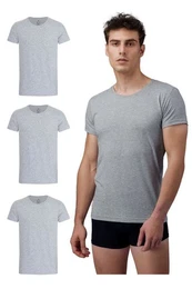 Unterhemd T-Shirt Business mit Kurzarm und Rundhals fr Herren aus Baumwolle (Packung, Set, Spar-Pack, Spar-Packung, Spar-Set, 3-St., 3er-Pack) Feinripp, extra lang