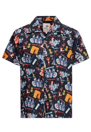 Kurzarmhemd Paris mit lebhaftem Paris-Allover-Print