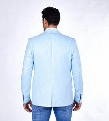 Denim Distriqt Jerseysakko Sportlich Jersey Sakko mit Stretch Hellblau