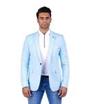 Denim Distriqt Jerseysakko Sportlich Jersey Sakko mit Stretch Hellblau