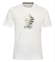 Redmond T-Shirt Round Neck mit Print WEISS