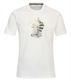 T-Shirt T-SHIRT ROUND NECK MIT PRINT 1 01 WEISS