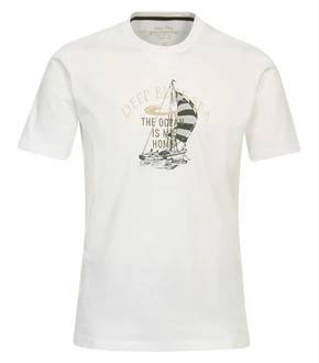 Redmond T-Shirt Round Neck mit Print WEISS