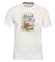 Redmond T-Shirt Round Neck mit Print weiß