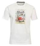 Redmond T-Shirt Round Neck mit Print weiß
