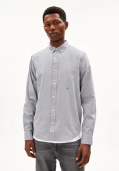 Armedangels Langarmhemd Quaasa Regular Fit Hemd Grau/Hellgrau