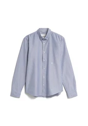 Langarmhemd QUAASA STRIPES Herren Hemd aus Bio-Baumwolle (1-tlg) Strickerei