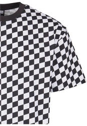 URBAN CLASSICS T-Shirt Oversized Check Tee Weiß/Schwarz/Creme