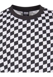 URBAN CLASSICS T-Shirt Oversized Check Tee Weiß/Schwarz/Creme