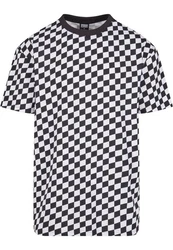 URBAN CLASSICS T-Shirt Oversized Check Tee Weiß/Schwarz/Creme