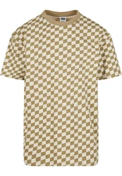 URBAN CLASSICS T-Shirt Oversized Check Tee Beige/Braun/Khaki/Grün