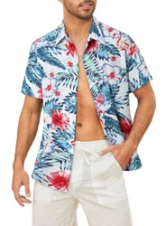 JMIERR Hawaiihemd Herren Kurzarm Hawaii-Print 