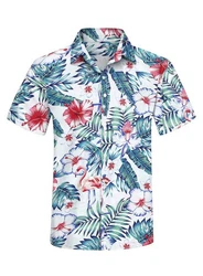 JMIERR Hawaiihemd Herren Kurzarm Hawaii-Print 