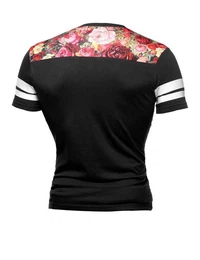 T-Shirt Floral 35 T-Shirt ID1264 + Lederpatch (1-tlg) 1264 in Schwarz