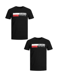 T-Shirt 2er-Set Plus Size T-Shirt Logo (2-tlg) 4831 in Schwarz-Rot
