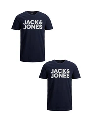 Jack & Jones T-Shirt 2er-Set Plus Size T-Shirt Logo (4831) Blau (4831)