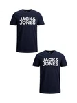 Jack & Jones T-Shirt 2er-Set Plus Size T-Shirt Logo (4831) Blau (4831)