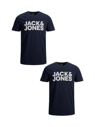 Jack & Jones T-Shirt 2er-Set Plus Size T-Shirt Logo (4831) Blau (4831)