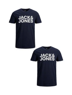 Jack & Jones T-Shirt 2er-Set Plus Size T-Shirt Logo (4831) Blau (4831) Jack & Jones T-Shirt 2er-Set Plus Size T-Shirt Logo (4831) Blau (4831)