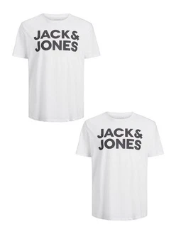 Jack & Jones T-Shirt 2er-Set Plus Size T-Shirt Logo (4831) Weiß (4831)