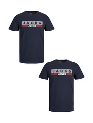Jack & Jones T-Shirt 2er-Set Plus Size T-Shirt Logo (4831) Dunkelblau/Rot (4831)