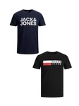 Jack & Jones T-Shirt 2er-Set Plus Size T-Shirt Logo (4831) Blau/Weiß (4831)