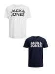 Jack & Jones T-Shirt 2er-Set Plus Size T-Shirt Logo (4831) Weiß/Blau (4831)