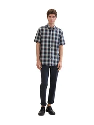 TOM TAILOR Kurzarmhemd Blau/Dunkelblau/Hellblau/Grau
