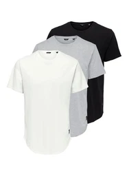 Only & Sons T-Shirt Matt graumeliert/schwarz/wei