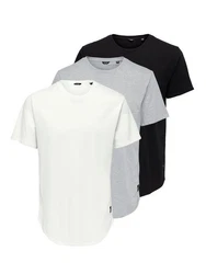 Only & Sons T-Shirt Matt graumeliert/schwarz/wei