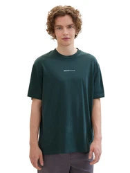 TOM TAILOR Shirt mit Logo Print Grün/Dunkelgrün/Türkis