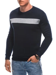 Edoti Sweatshirt Klassisches Sweatshirt für Männer Dunkelblau/Grau/Blau