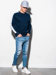 Edoti Herren Sweatshirt Dunkelblau/Hellblau