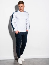 Edoti Herren Sweatshirt Weiß/Creme/Dunkelblau