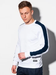 Edoti Herren Sweatshirt Weiß/Creme/Dunkelblau