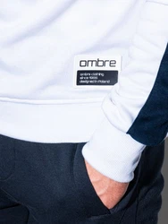 Edoti Herren Sweatshirt Weiß/Creme/Dunkelblau