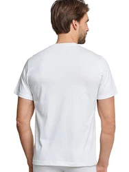 Schiesser T-Shirt American Shirt Weiß/Dunkelblau