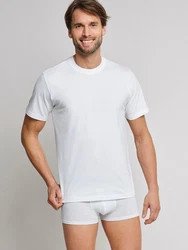 Schiesser T-Shirt American Shirt Weiß/Dunkelblau