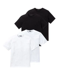 Schiesser T-Shirt American Shirt Dunkelblau/Weiß/Schwarz/Dunkelgrau