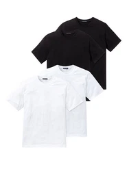 Schiesser T-Shirt American Shirt Dunkelblau/Weiß/Schwarz/Dunkelgrau