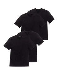 Schiesser T-Shirt American Shirt 4-tlg Schwarz/Dunkelgrau