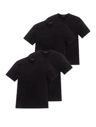 Schiesser T-Shirt American Shirt 4-tlg Schwarz/Dunkelgrau