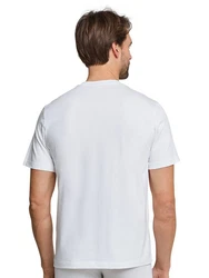Schiesser T-Shirt American Shirt 4-tlg Weiß/Dunkelblau