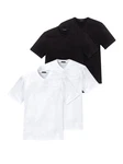 Schiesser T-Shirt American Shirt 4-tlg Weiß/Dunkelblau/Schwarz